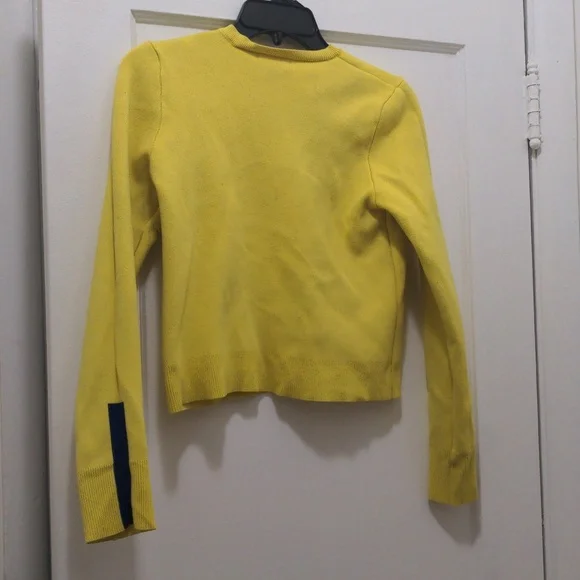 Fashion Nova - Size Small Yellow Long Sleeve Sweater with Blue strip on … - Picture 4 of 6